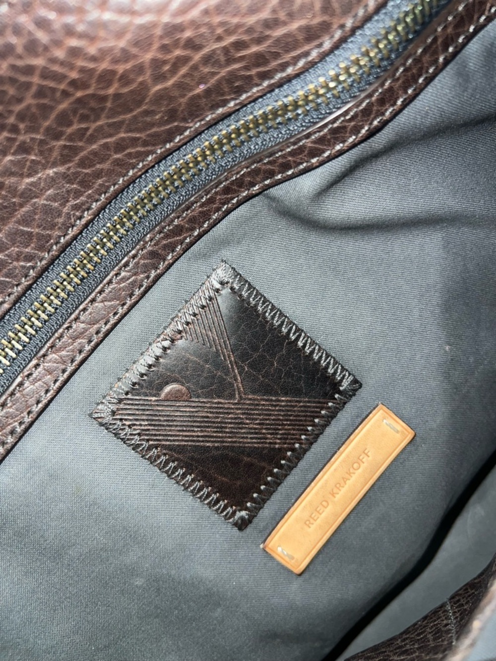 Reed Krakoff Dark Brown Embossed Leather Satchel - Picture 14 of 16